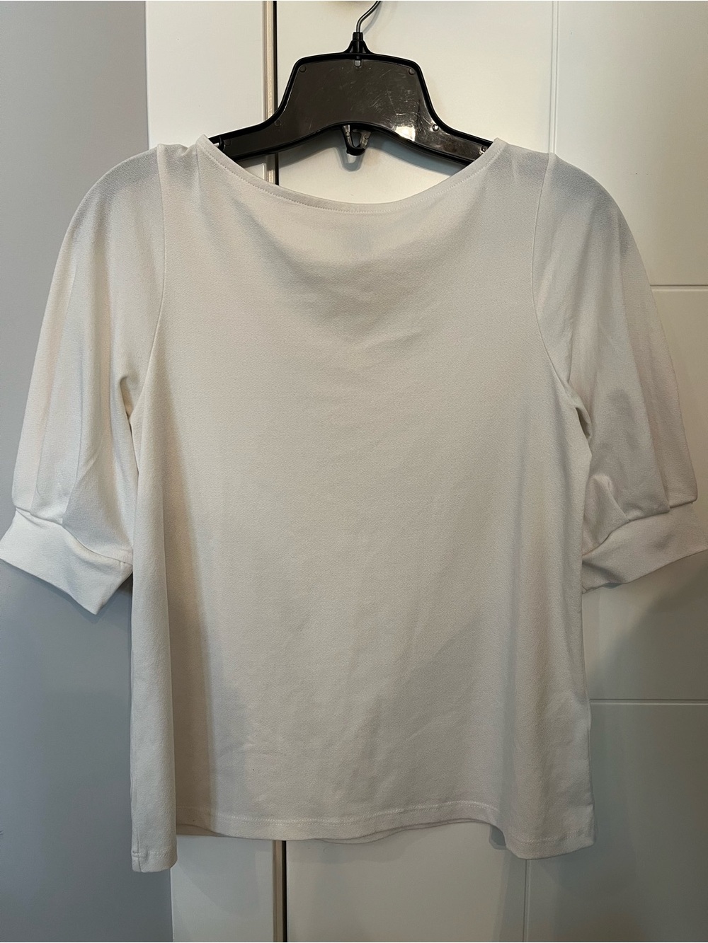 H&M White Short Sleeve Boatneck Top